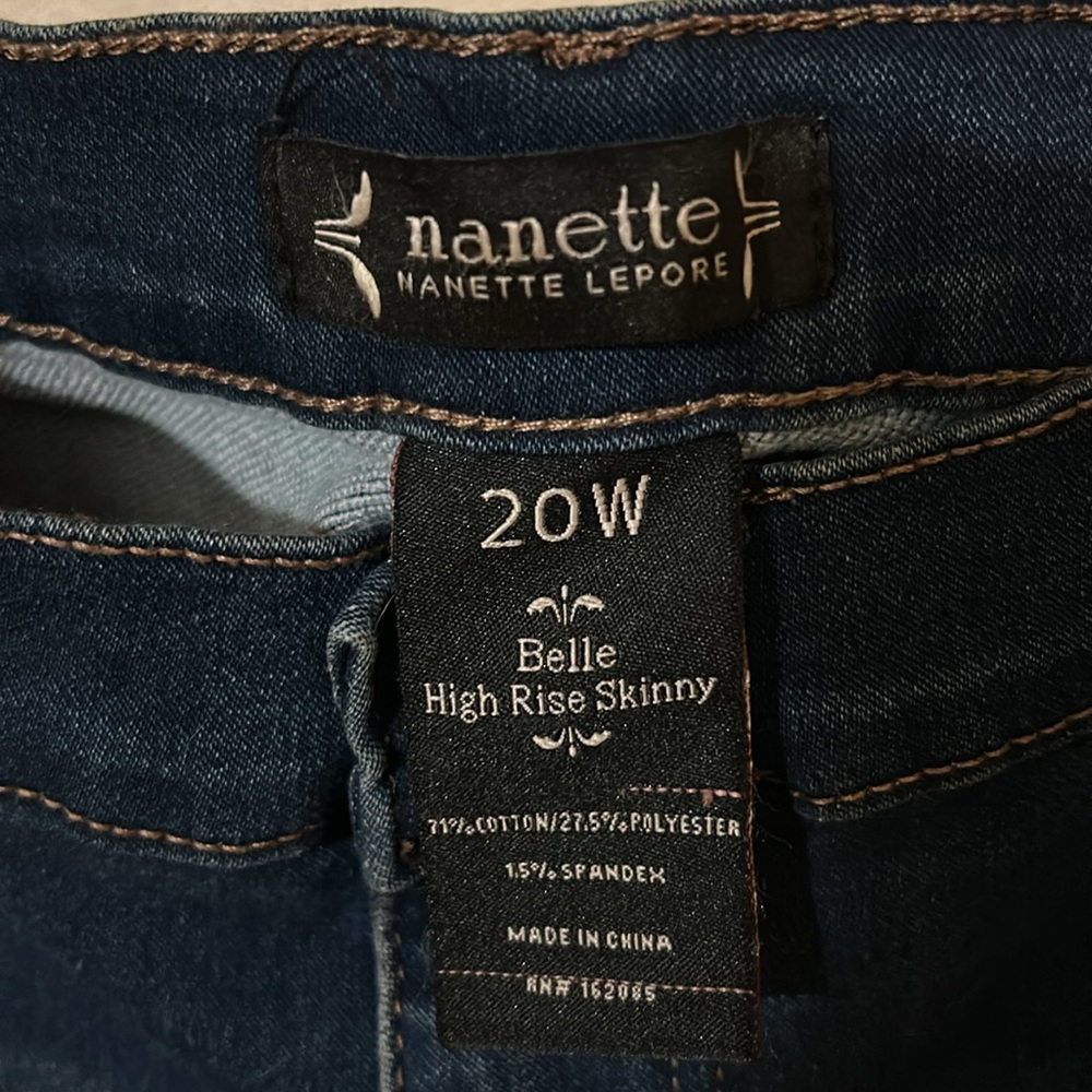 Nanette Lepore Dark Blue High Rise Skinny Jeans 20W nwt - Picture 2 of 3